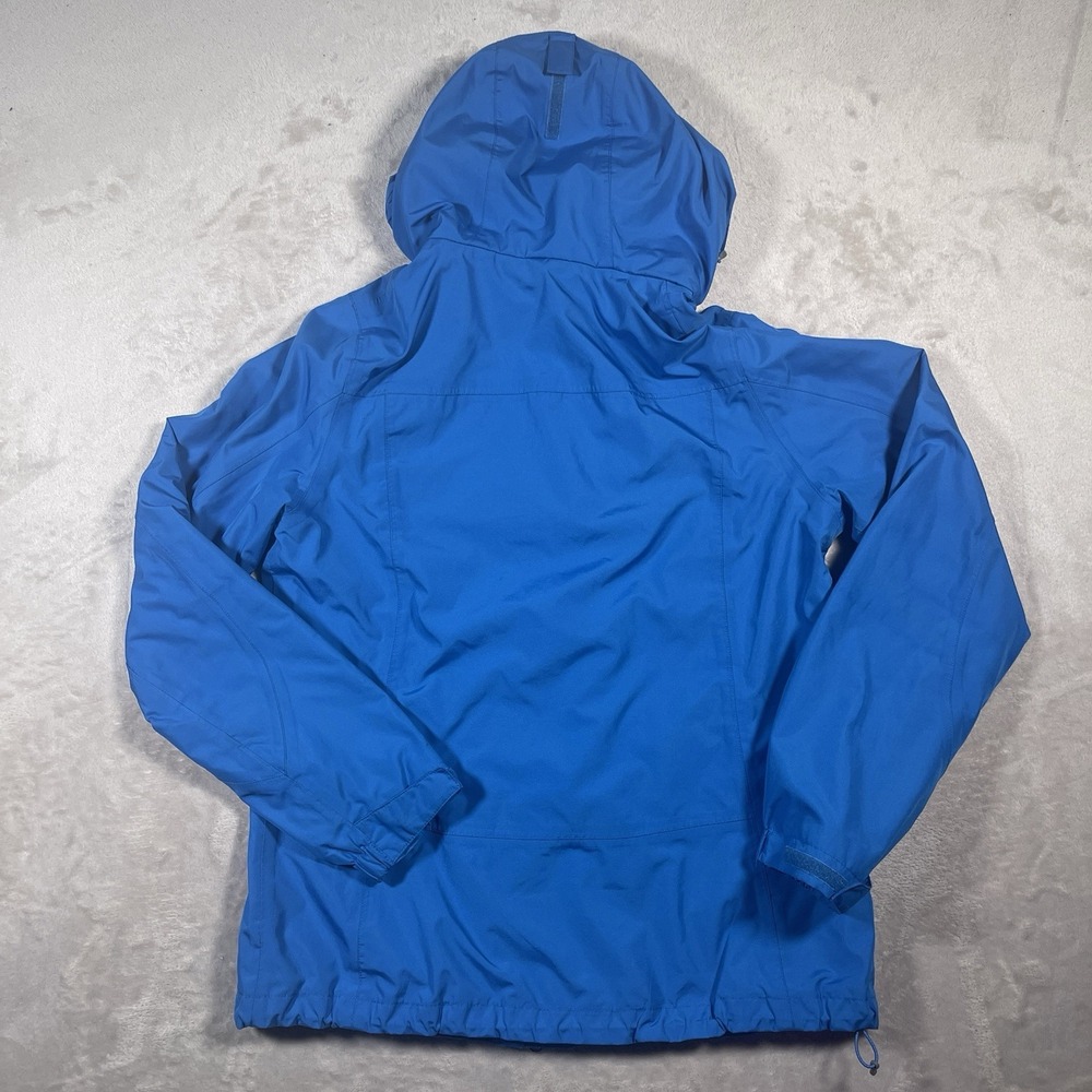 Eddie Bauer WeatherEdge Hooded Waterproof Rain Coat Jacket Mens Medium Blue - Picture 6 of 8
